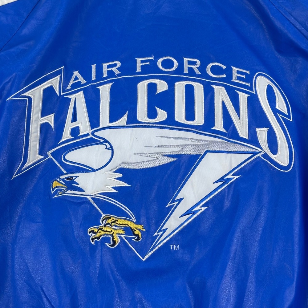 Steve & Barrys Air Force Falcons Varsity Jacket Mens M Blue‎ Faux Leather Bomber - Picture 12 of 12